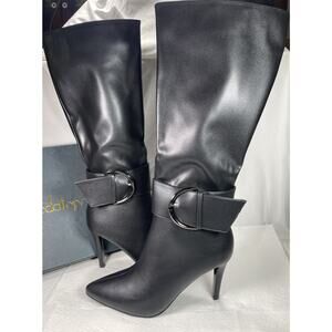 Modatope Knee High Boots Women Size 9 BLACK Patent Leather Pointed Toe NEW